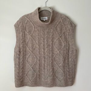 Heartloom Amaya Sweater Vest Taupe Cable Knit Sweater Vest Size Large